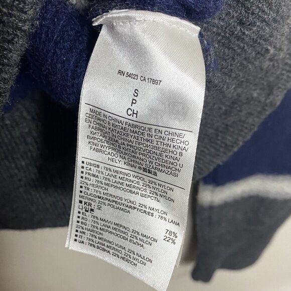 Banana Republic Sweater Mens S Striped Merino Wool Shawl Collar Preppy Academia - Picture 9 of 11